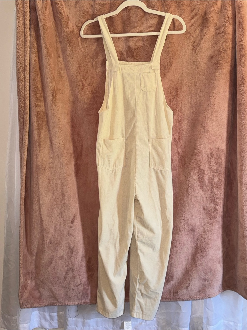 SHEIN Cream Women's Bib Overalls with Front Pockets